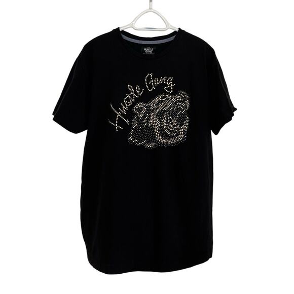 Hustle Gang Graphic Tee Size Large Black Studded Logo Shirt - Picture 1 of 9
